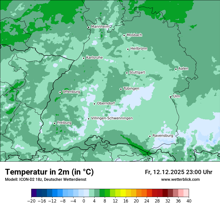 Modellkarten Temperatur