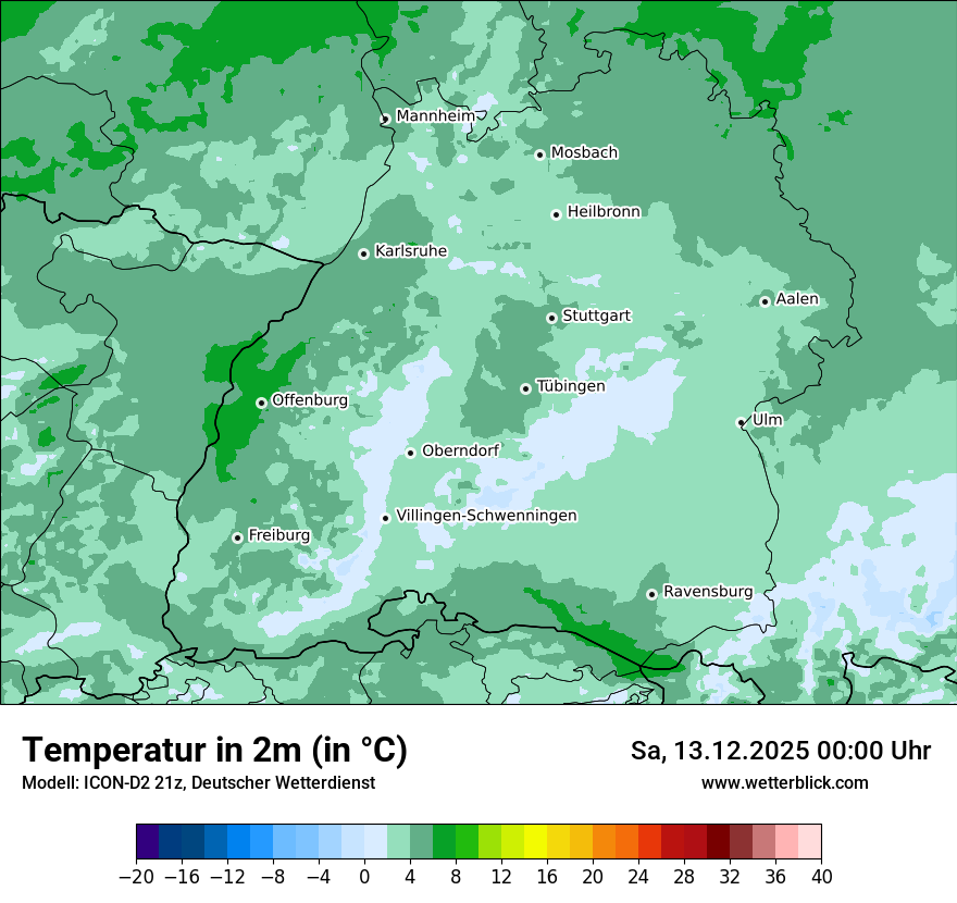 Modellkarten Temperatur