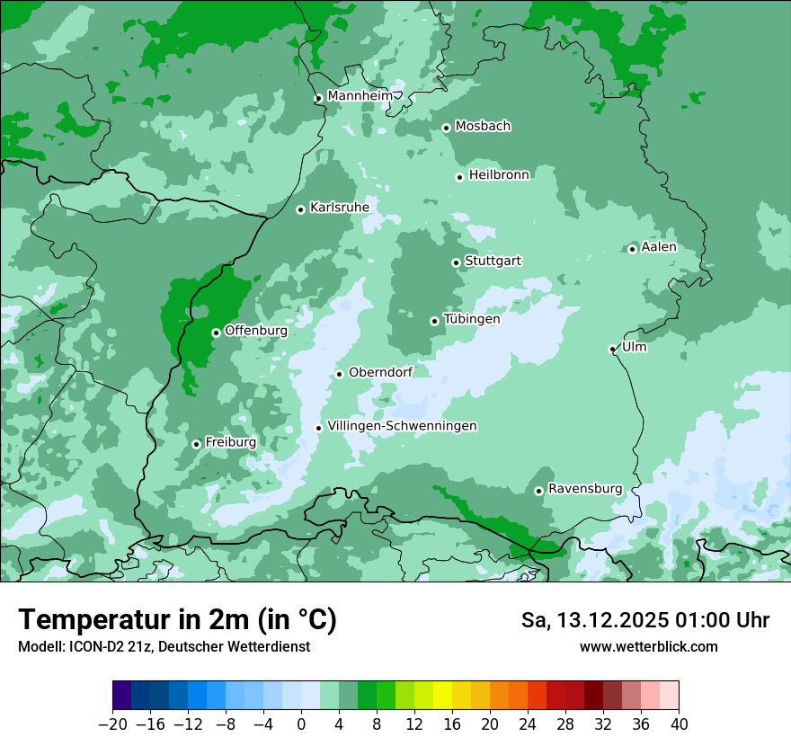 Modellkarten Temperatur