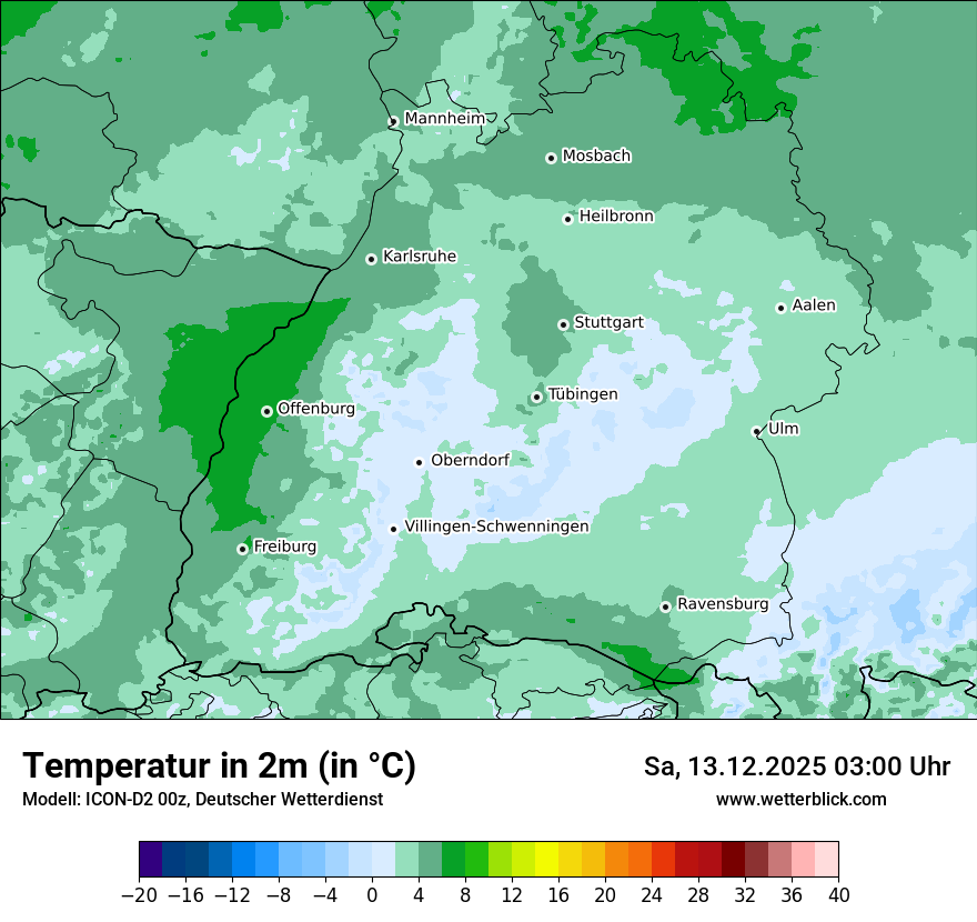 Modellkarten Temperatur