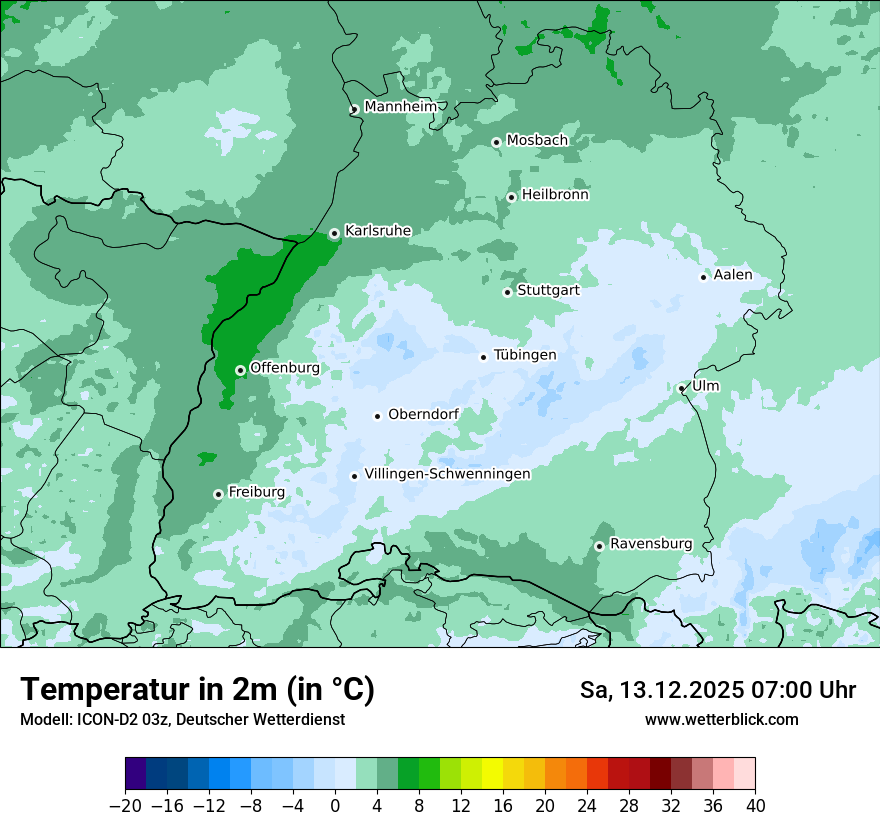 Modellkarten Temperatur