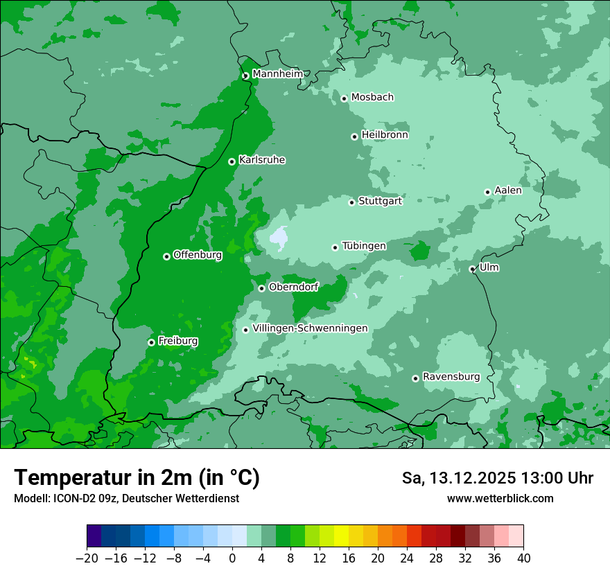 Modellkarten Temperatur