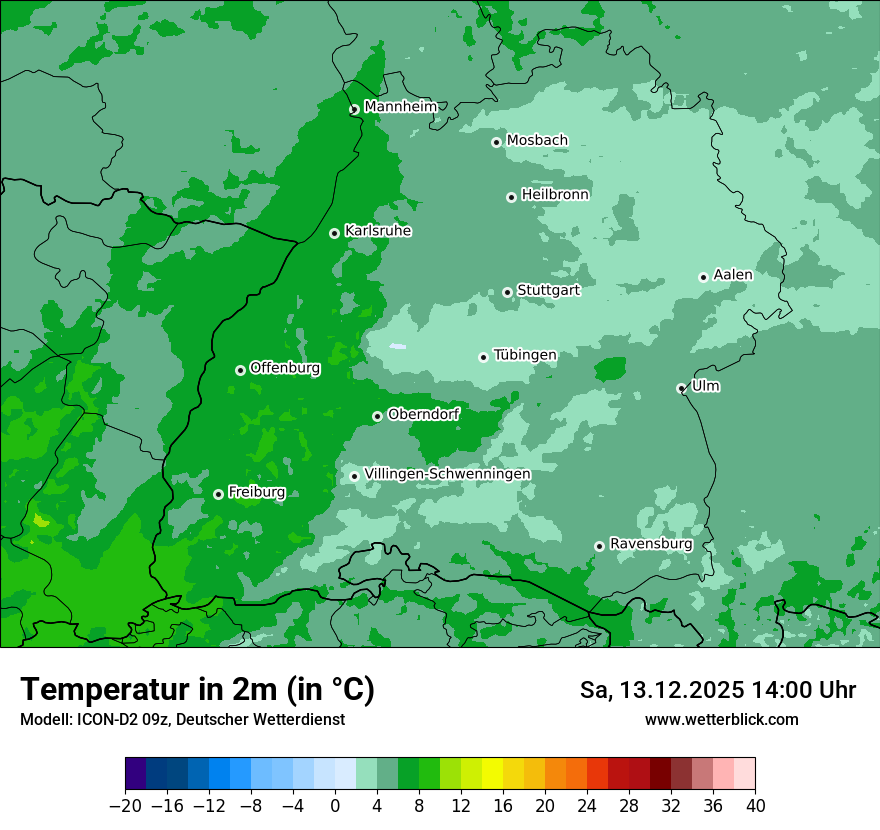Modellkarten Temperatur