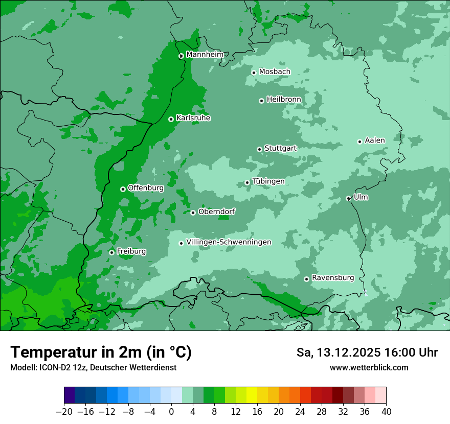 Modellkarten Temperatur