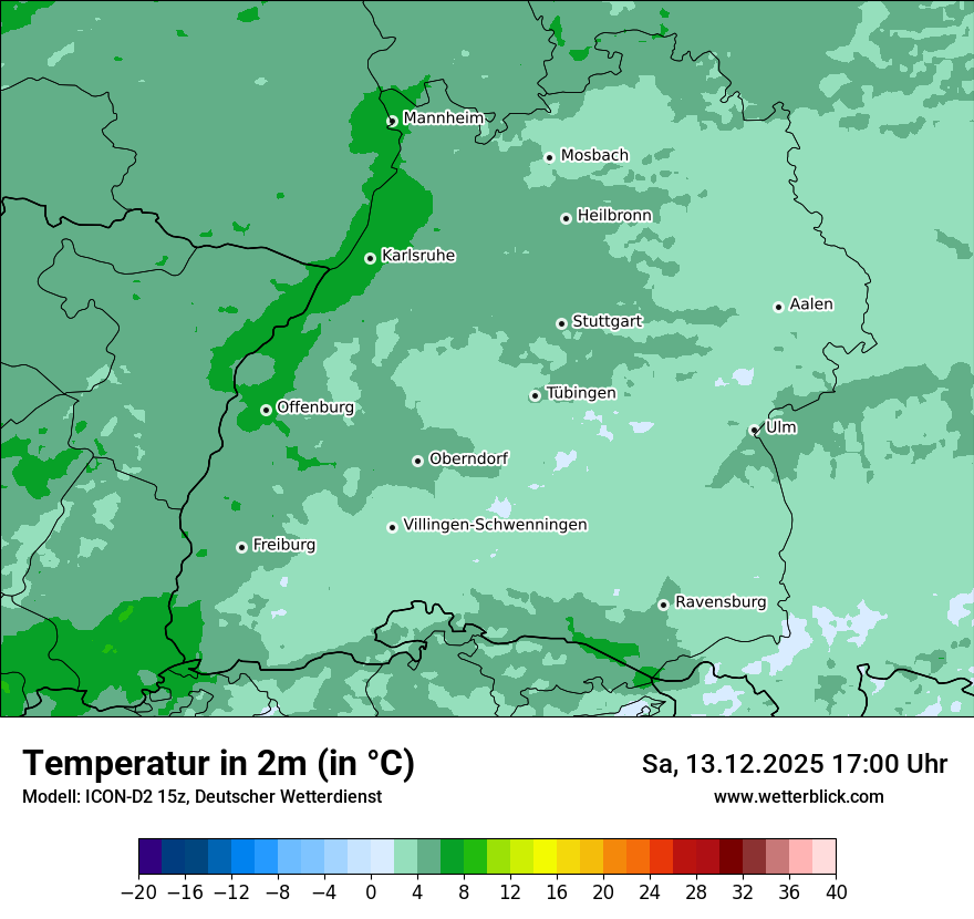 Modellkarten Temperatur