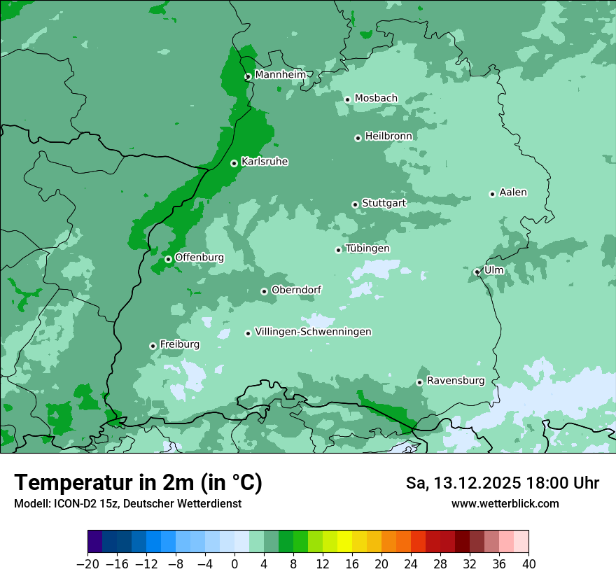Modellkarten Temperatur