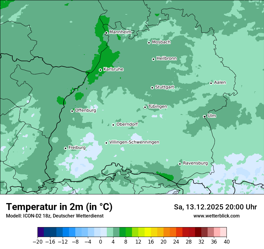 Modellkarten Temperatur