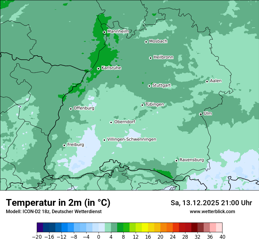 Modellkarten Temperatur