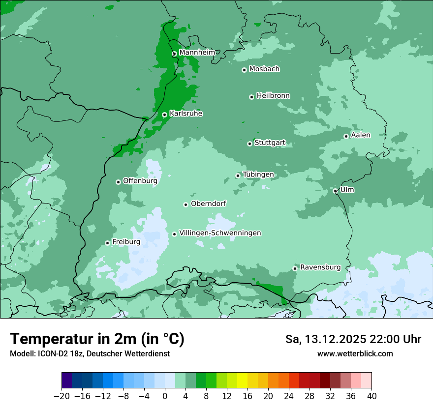 Modellkarten Temperatur