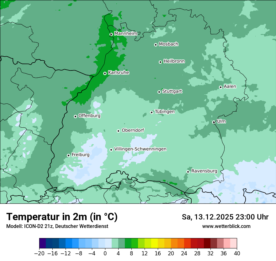 Modellkarten Temperatur