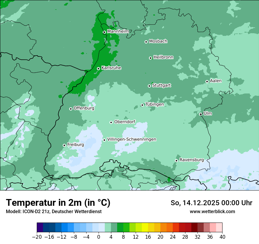 Modellkarten Temperatur
