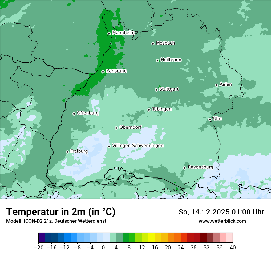 Modellkarten Temperatur