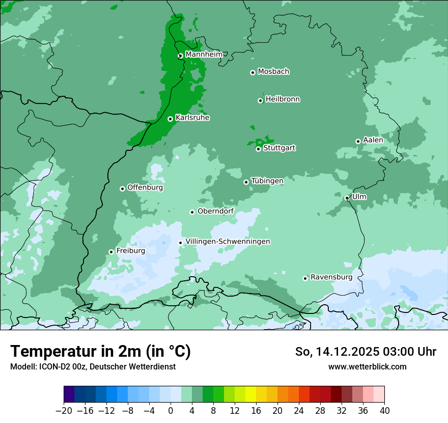 Modellkarten Temperatur