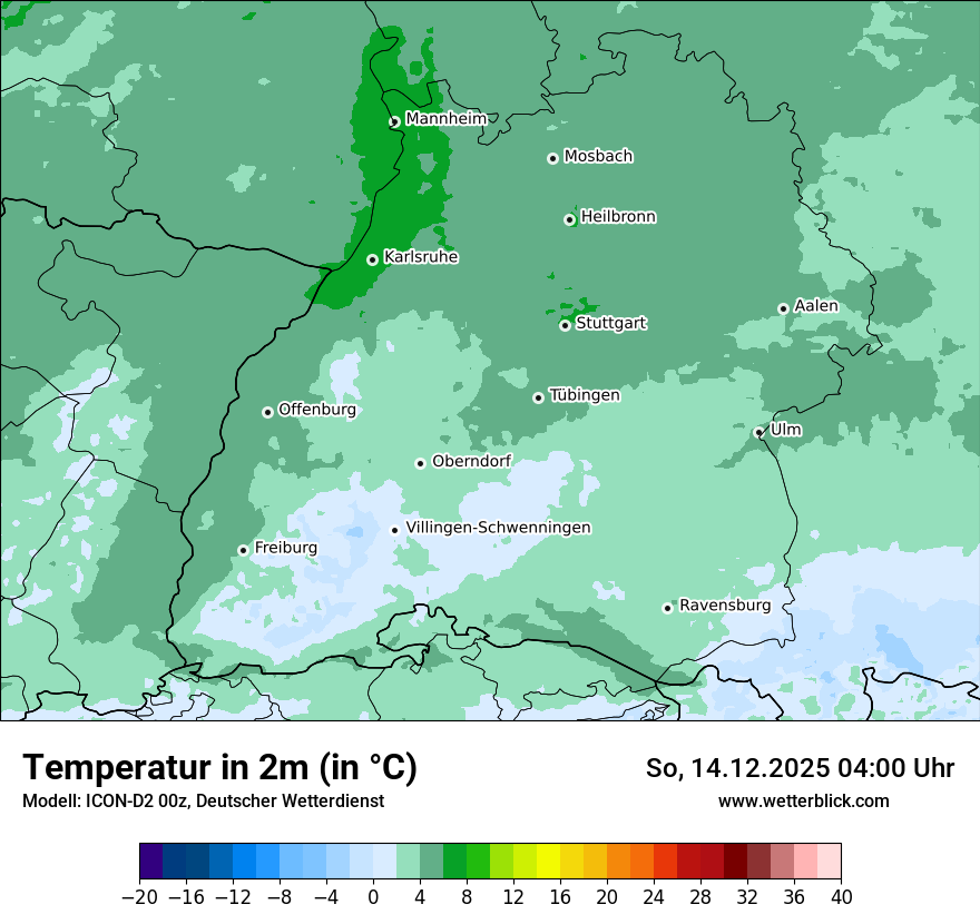 Modellkarten Temperatur