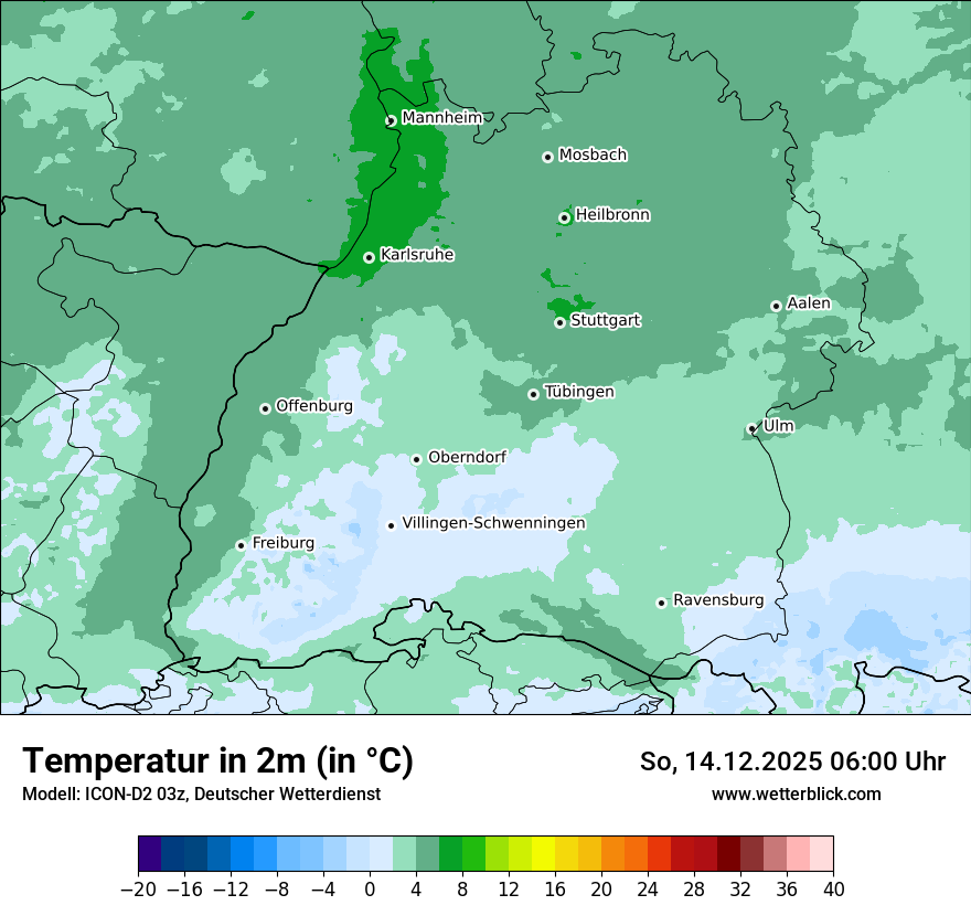 Modellkarten Temperatur