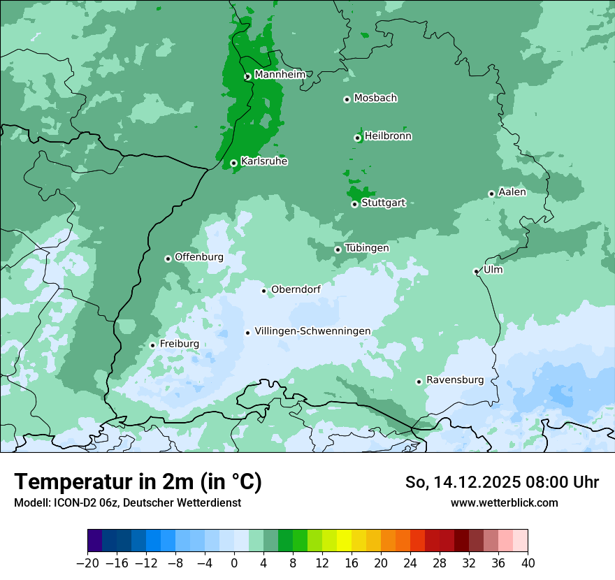 Modellkarten Temperatur