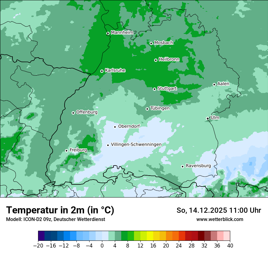 Modellkarten Temperatur