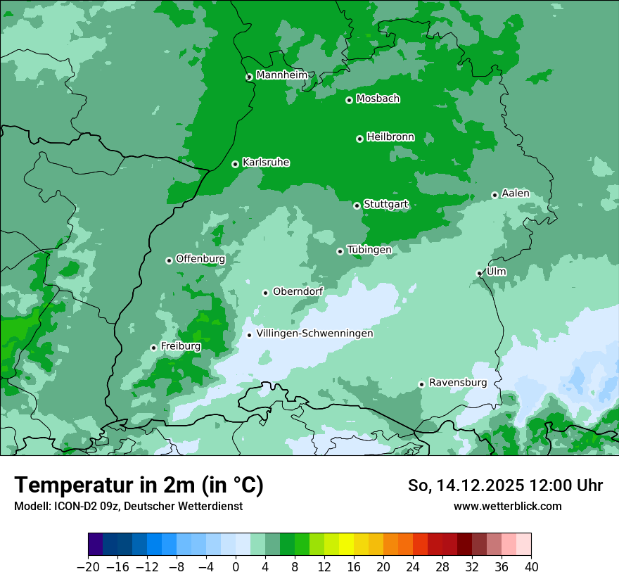 Modellkarten Temperatur