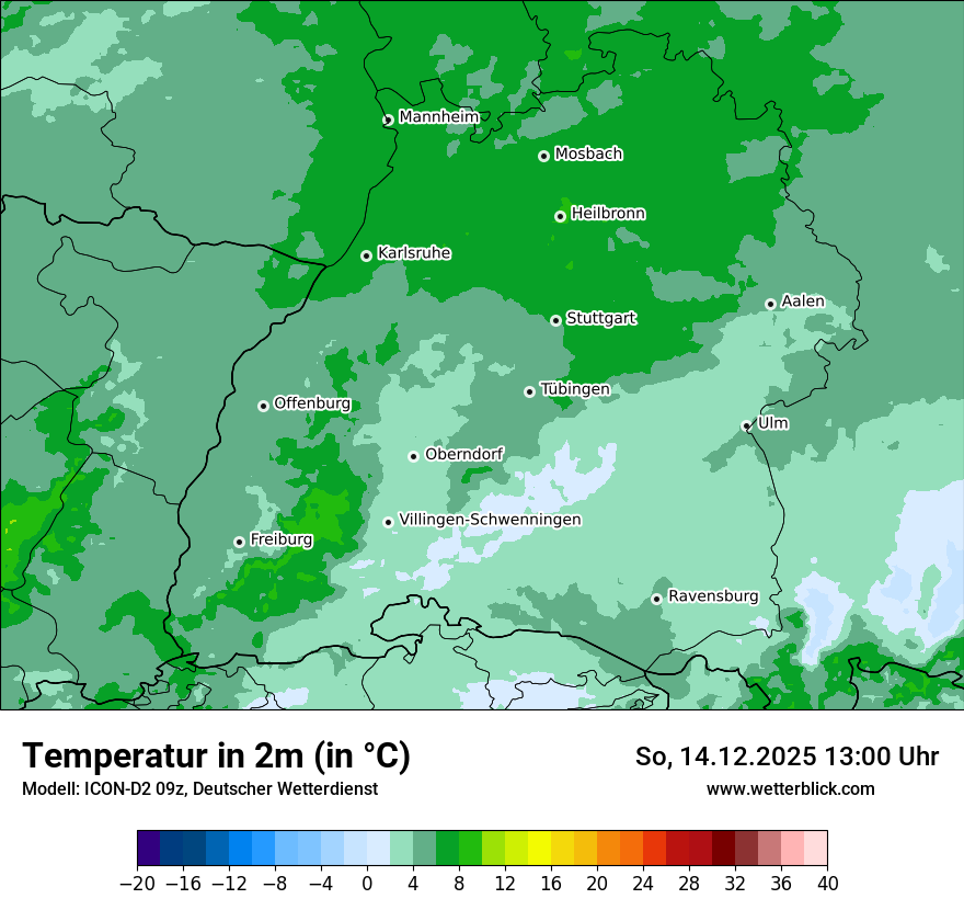 Modellkarten Temperatur