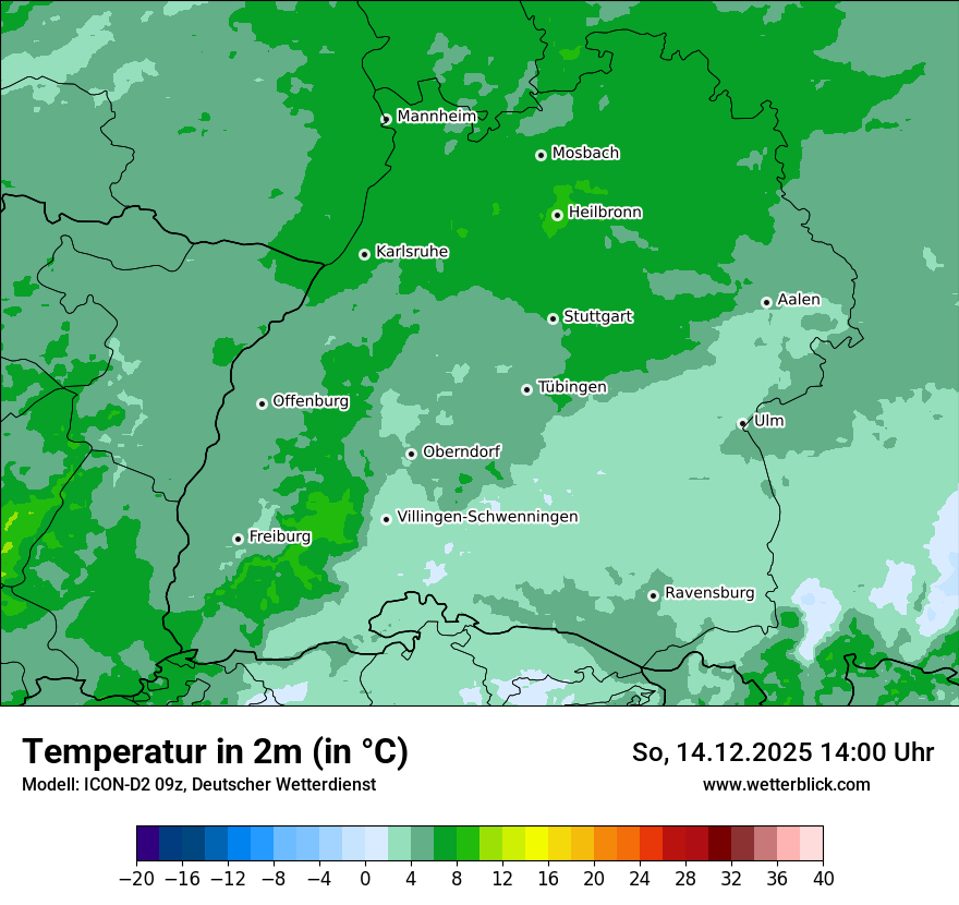 Modellkarten Temperatur