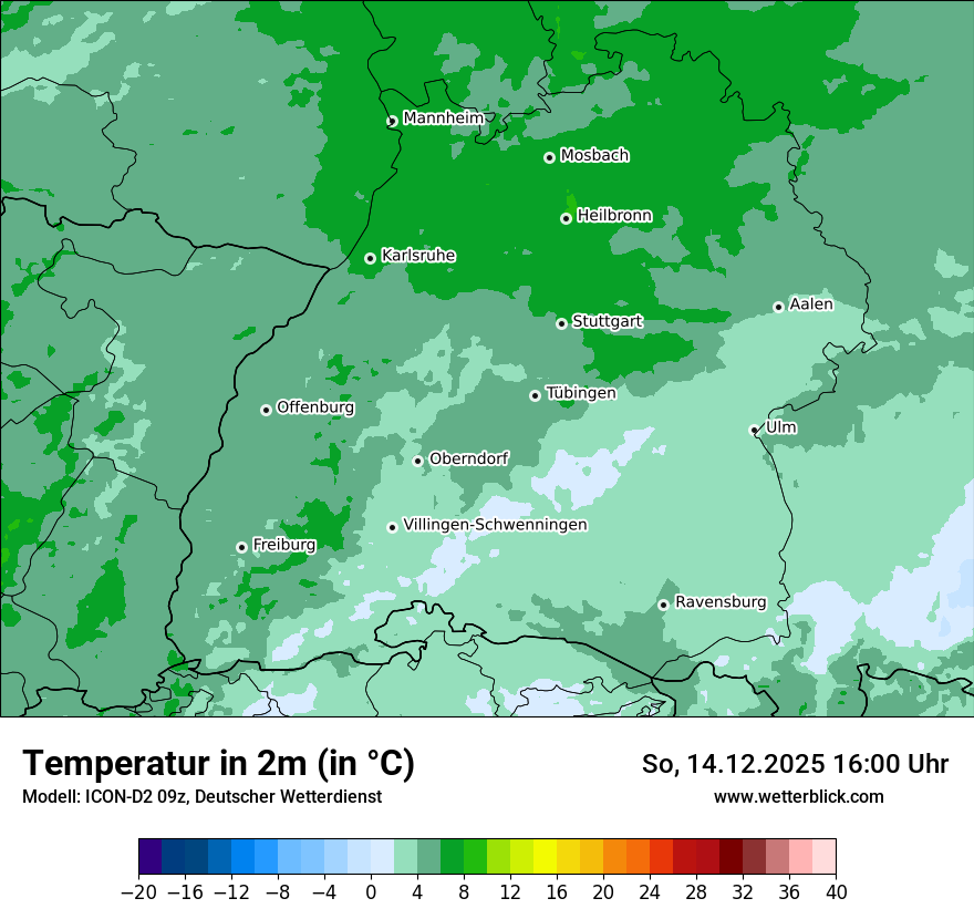 Modellkarten Temperatur