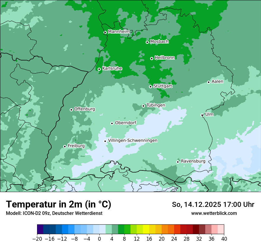 Modellkarten Temperatur