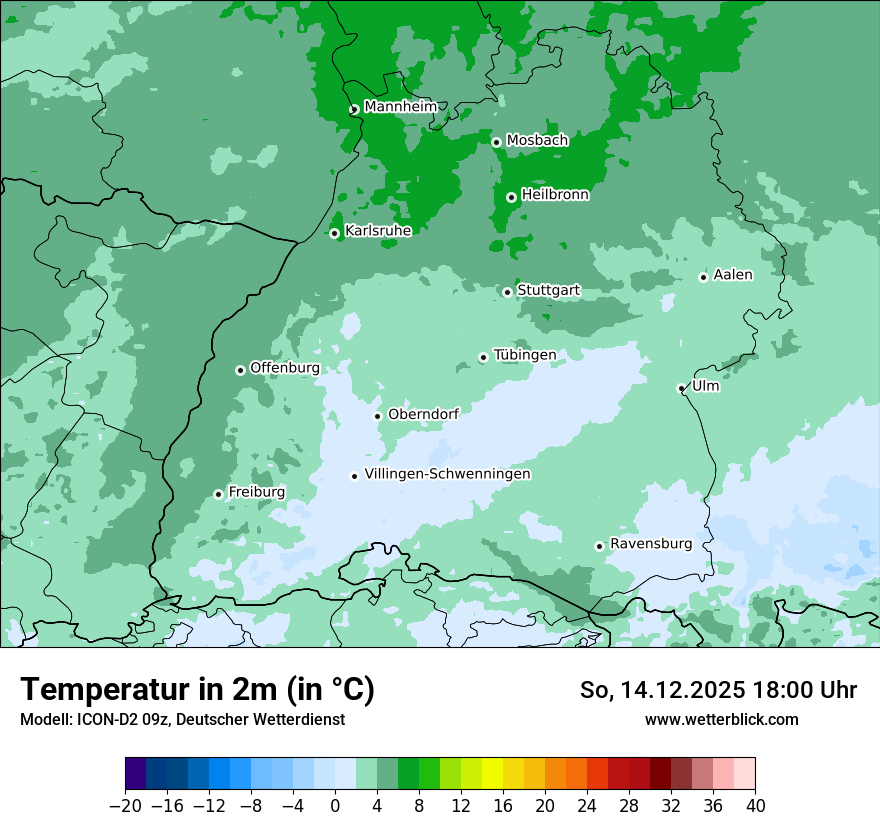 Modellkarten Temperatur