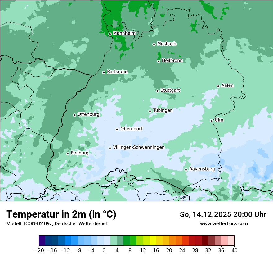 Modellkarten Temperatur