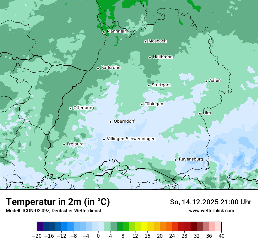 Modellkarten Temperatur