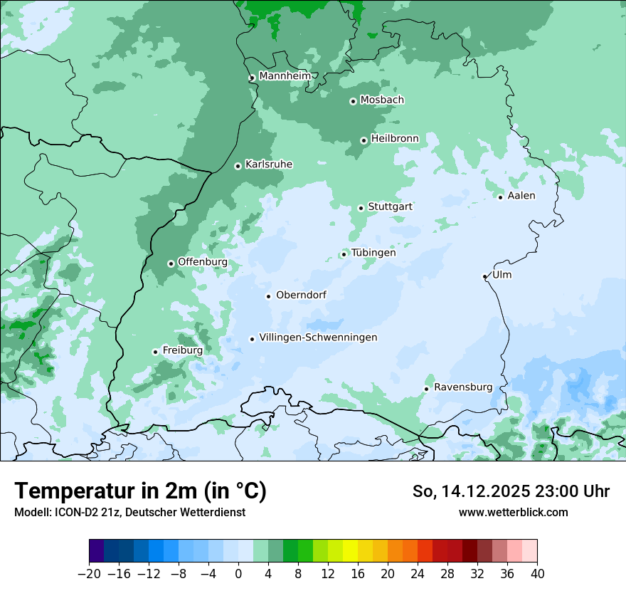 Modellkarten Temperatur