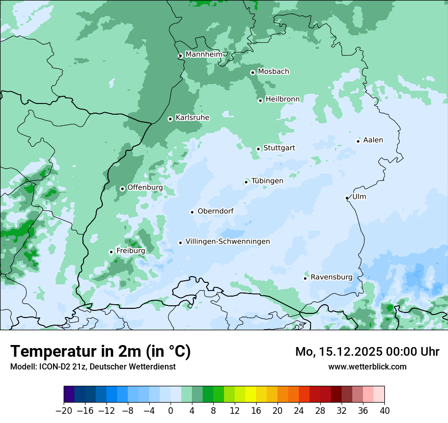 Modellkarten Temperatur