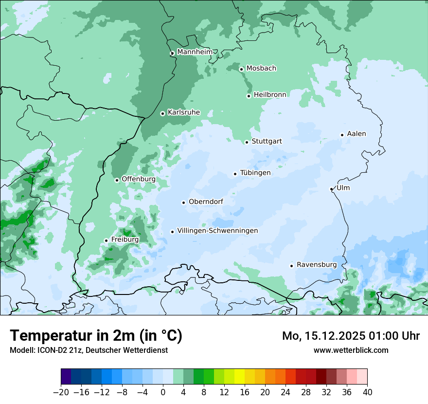 Modellkarten Temperatur