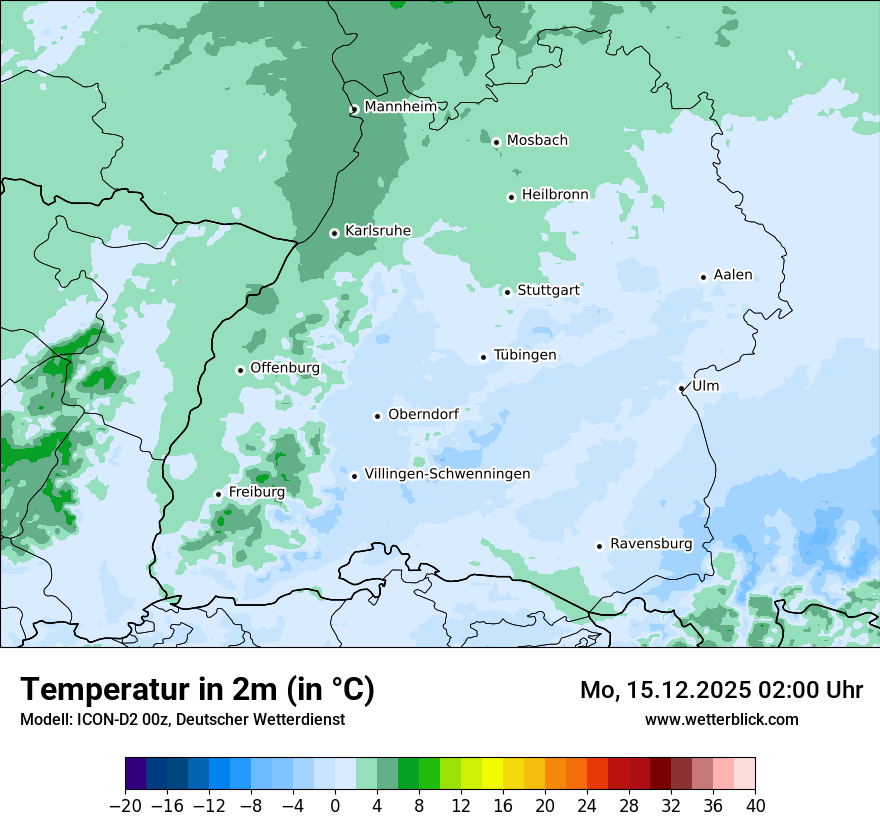 Modellkarten Temperatur
