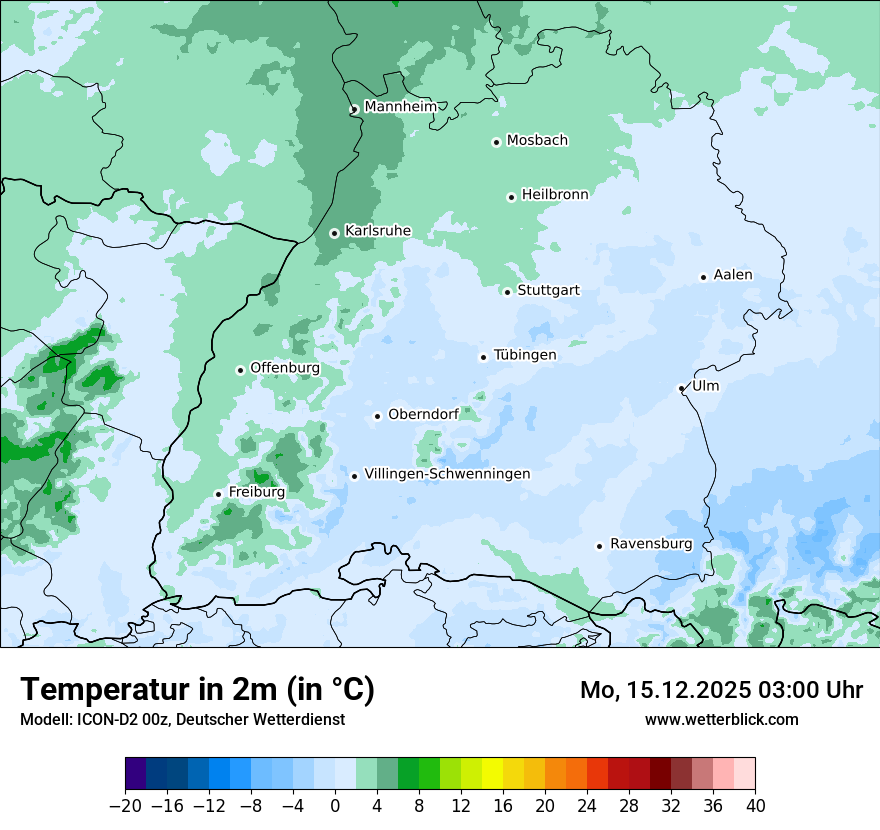 Modellkarten Temperatur