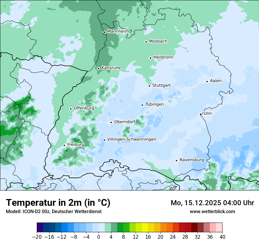 Modellkarten Temperatur