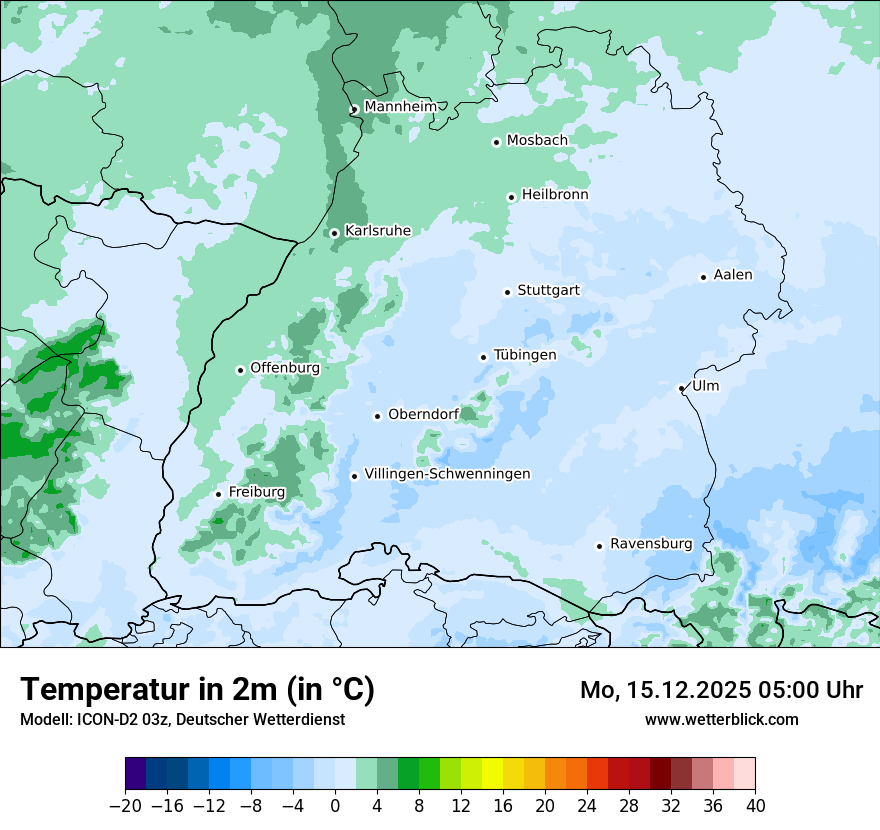Modellkarten Temperatur