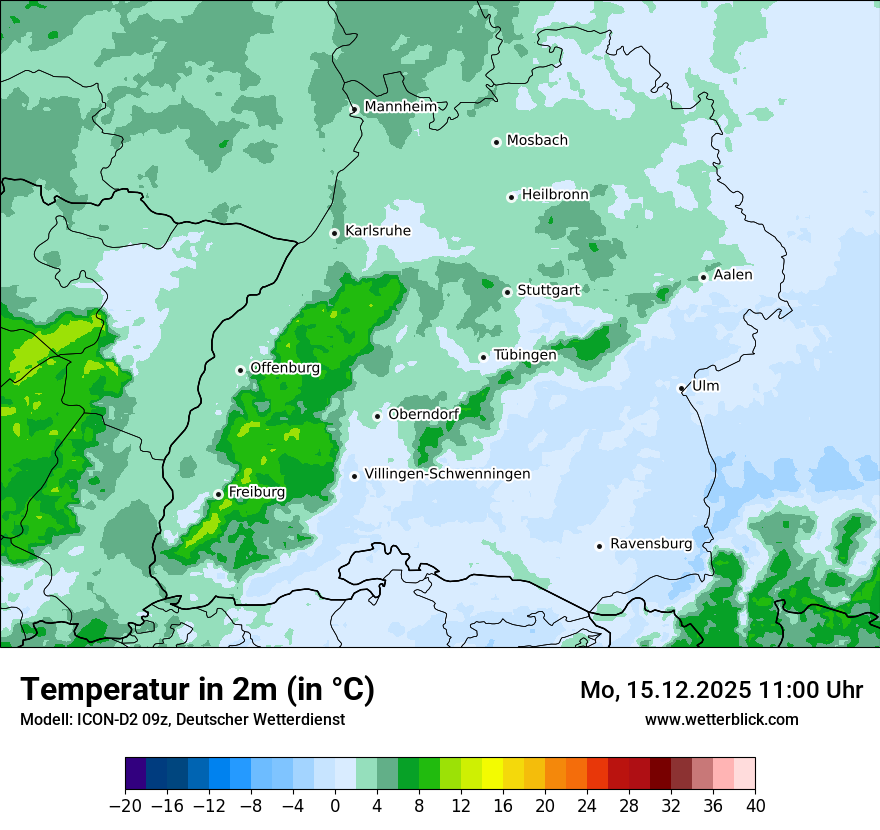Modellkarten Temperatur