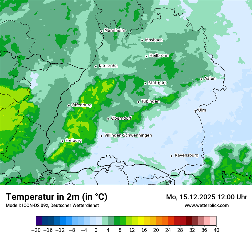 Modellkarten Temperatur