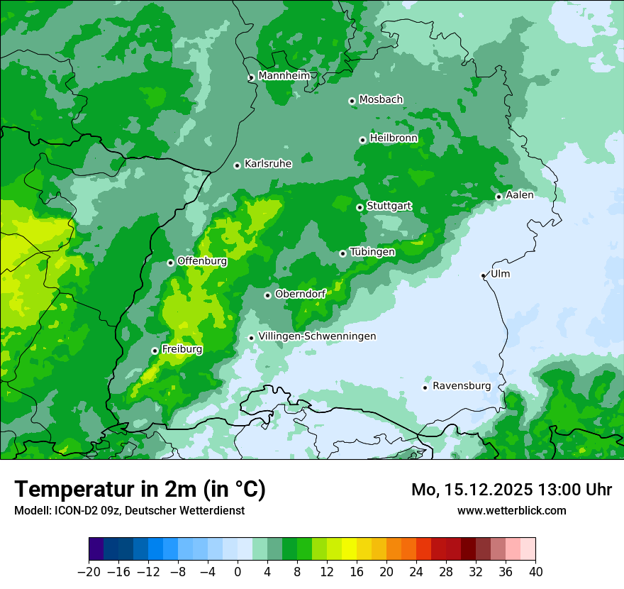 Modellkarten Temperatur