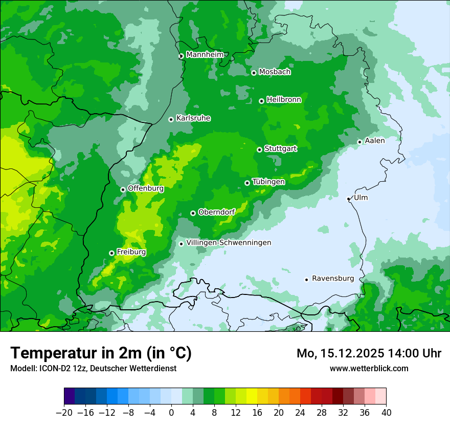 Modellkarten Temperatur