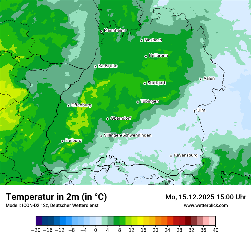 Modellkarten Temperatur