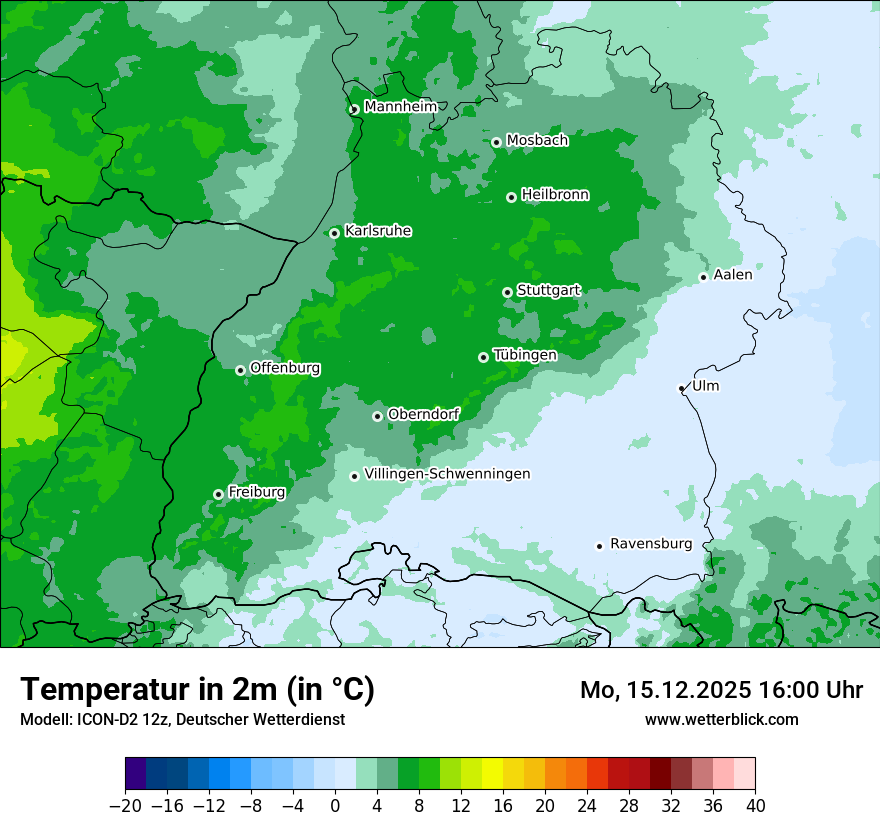 Modellkarten Temperatur