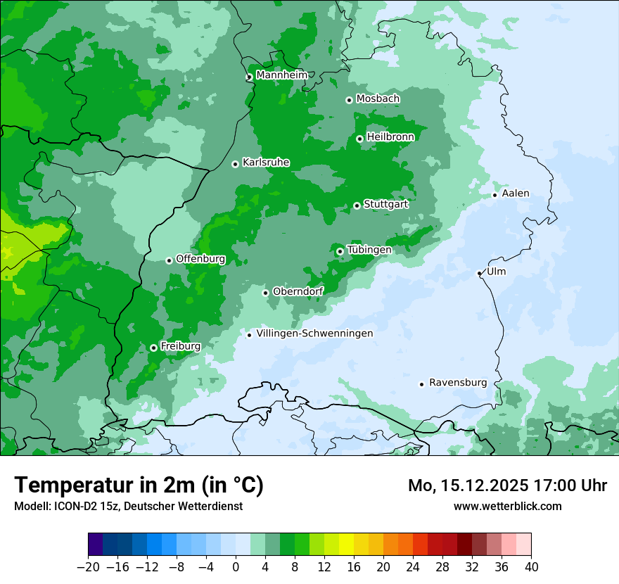 Modellkarten Temperatur