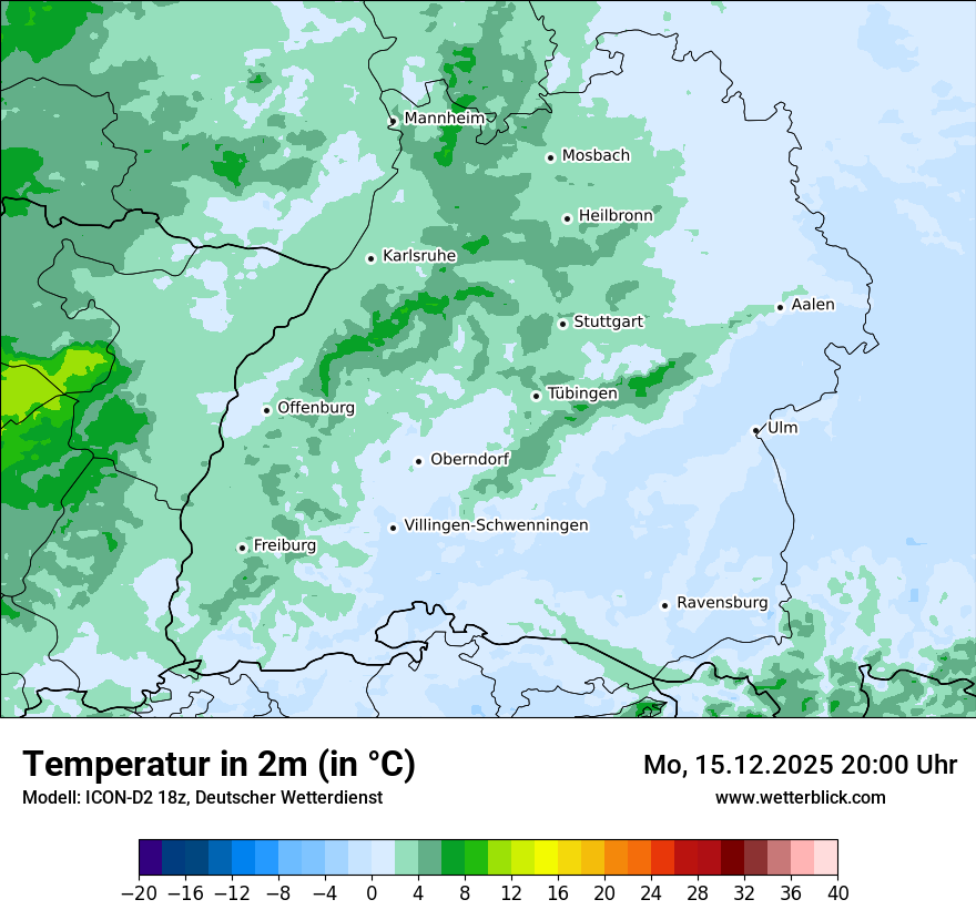 Modellkarten Temperatur