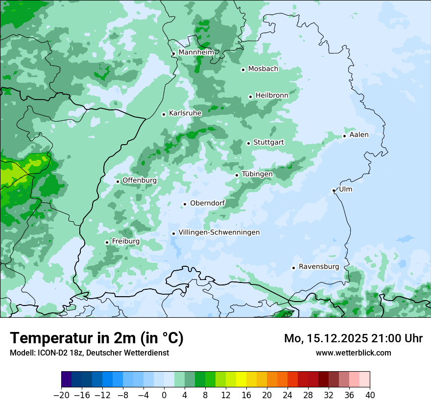 Modellkarten Temperatur