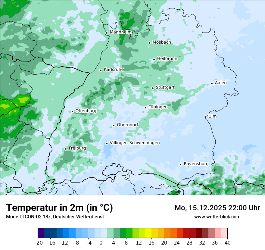 Modellkarten Temperatur