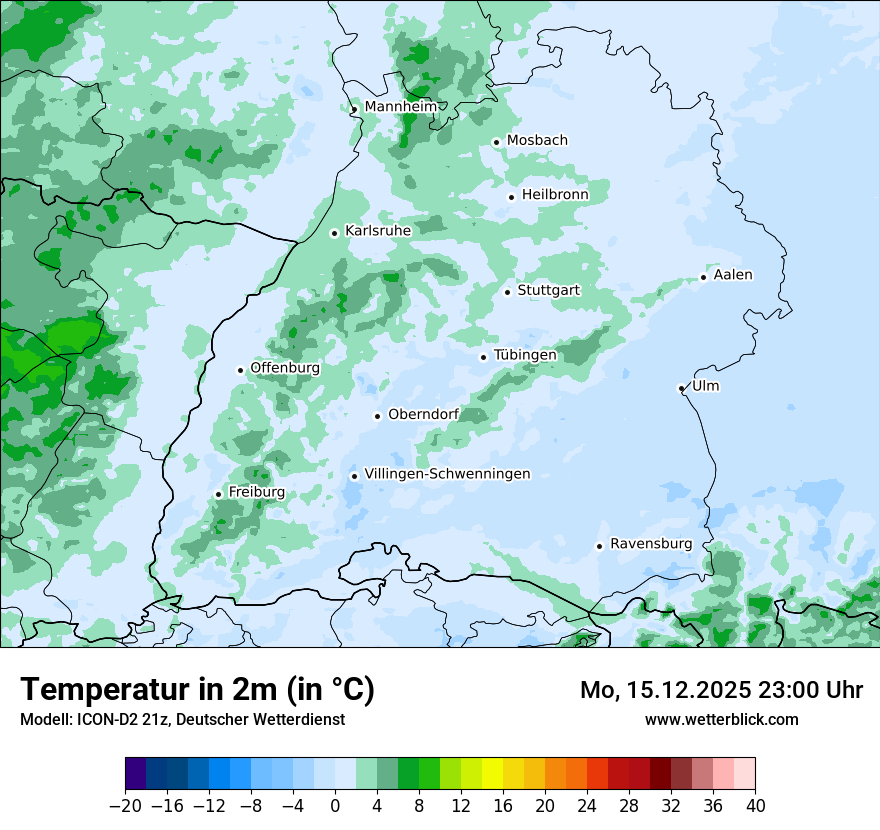 Modellkarten Temperatur