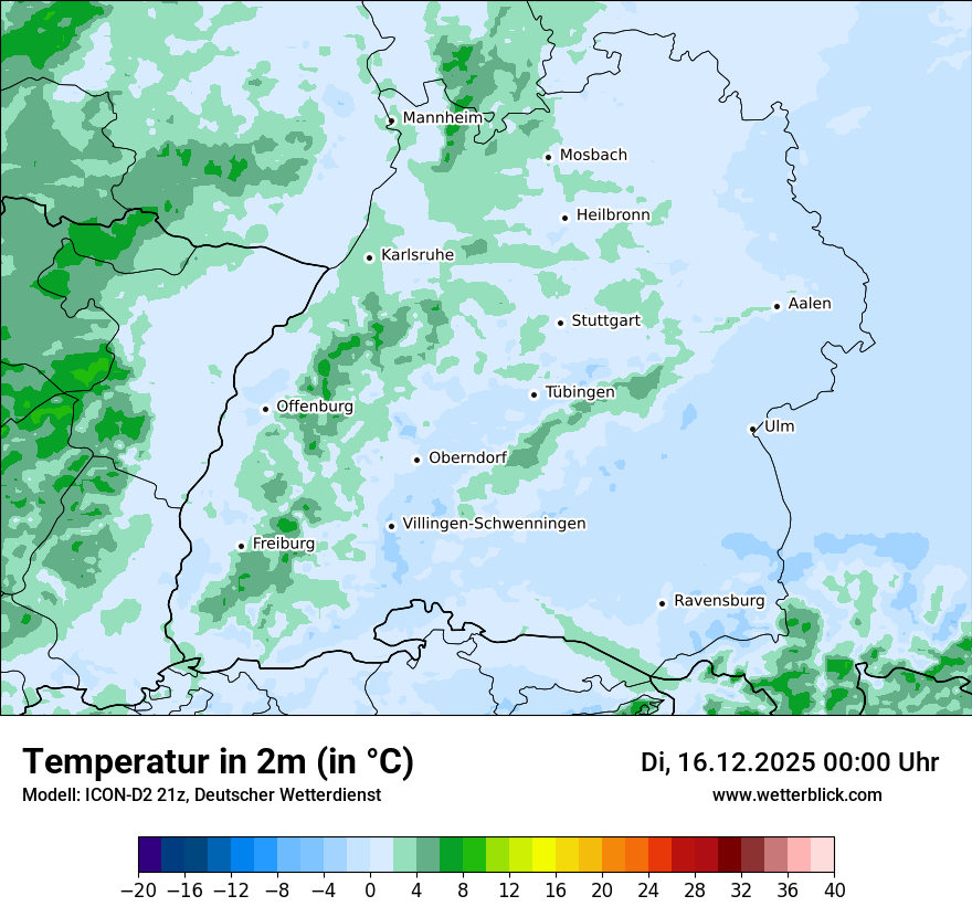 Modellkarten Temperatur