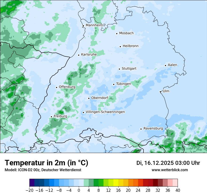 Modellkarten Temperatur