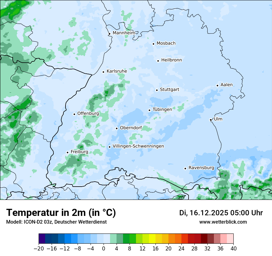 Modellkarten Temperatur